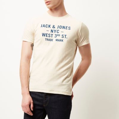 Cream Jack & Jones Vintage print t-shirt